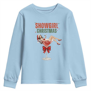 Santa Girls Christmas Youth Sweatshirt TS14 Light Blue Print Your Wear
