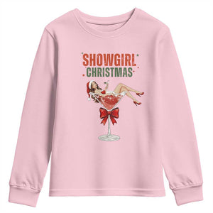 Santa Girls Christmas Youth Sweatshirt TS14 Light Pink Print Your Wear