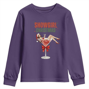 Santa Girls Christmas Youth Sweatshirt TS14 Purple Print Your Wear