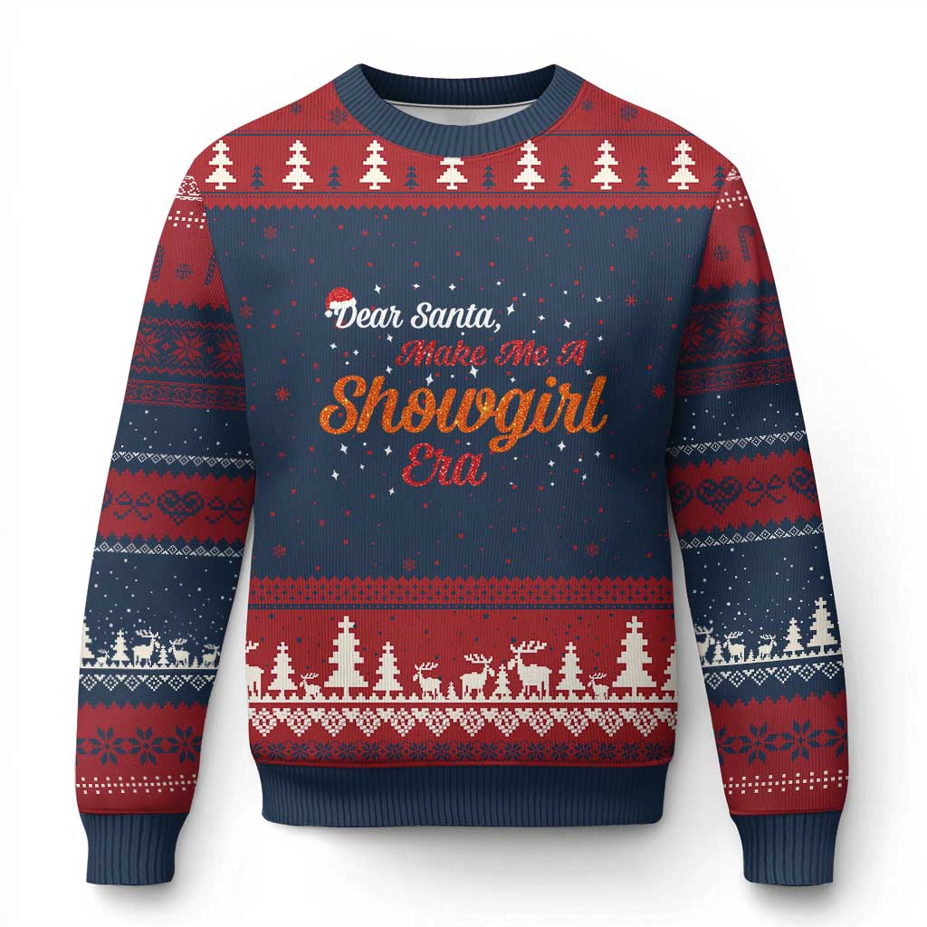 Santa Girls Xmas Ugly Christmas Sweater Funny Trendy Quote TS14 Navy Red Print Your Wear