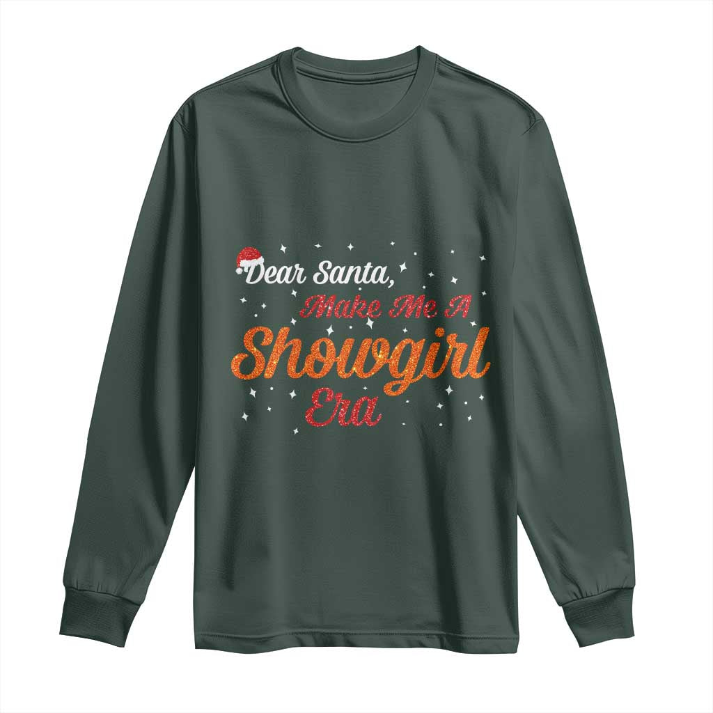 Santa Girls Christmas Long Sleeve Shirt Funny Trendy Quote TS14 Dark Forest Green Print Your Wear