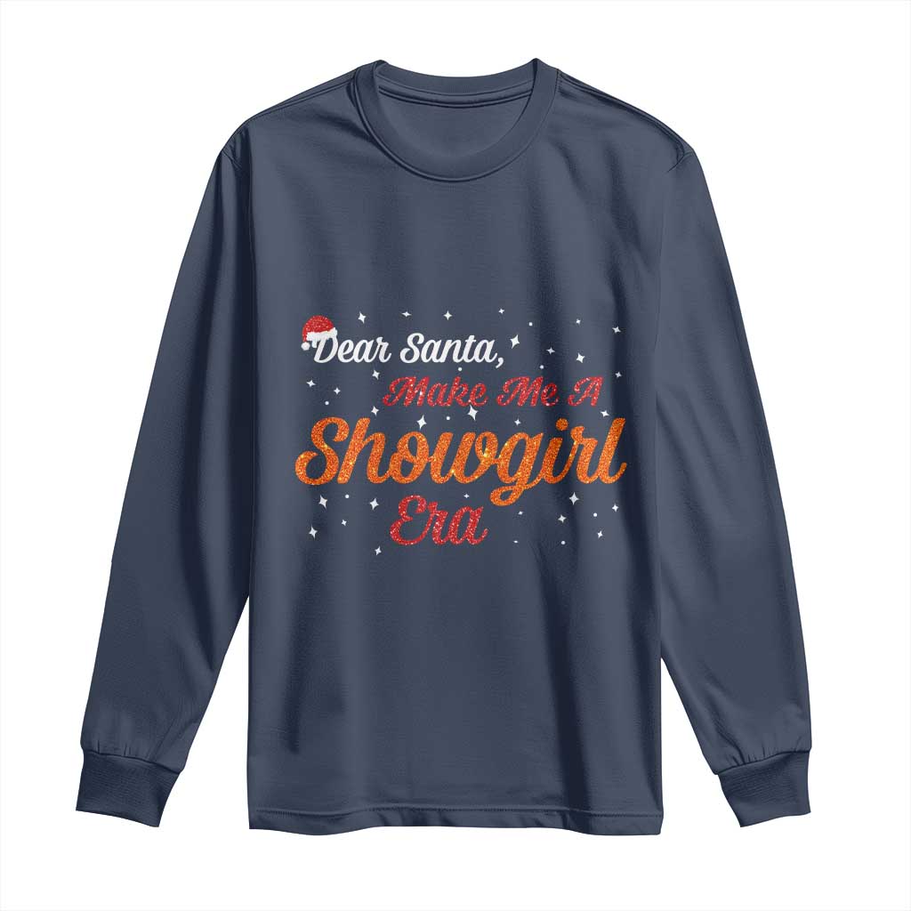 Santa Girls Christmas Long Sleeve Shirt Funny Trendy Quote TS14 Navy Print Your Wear