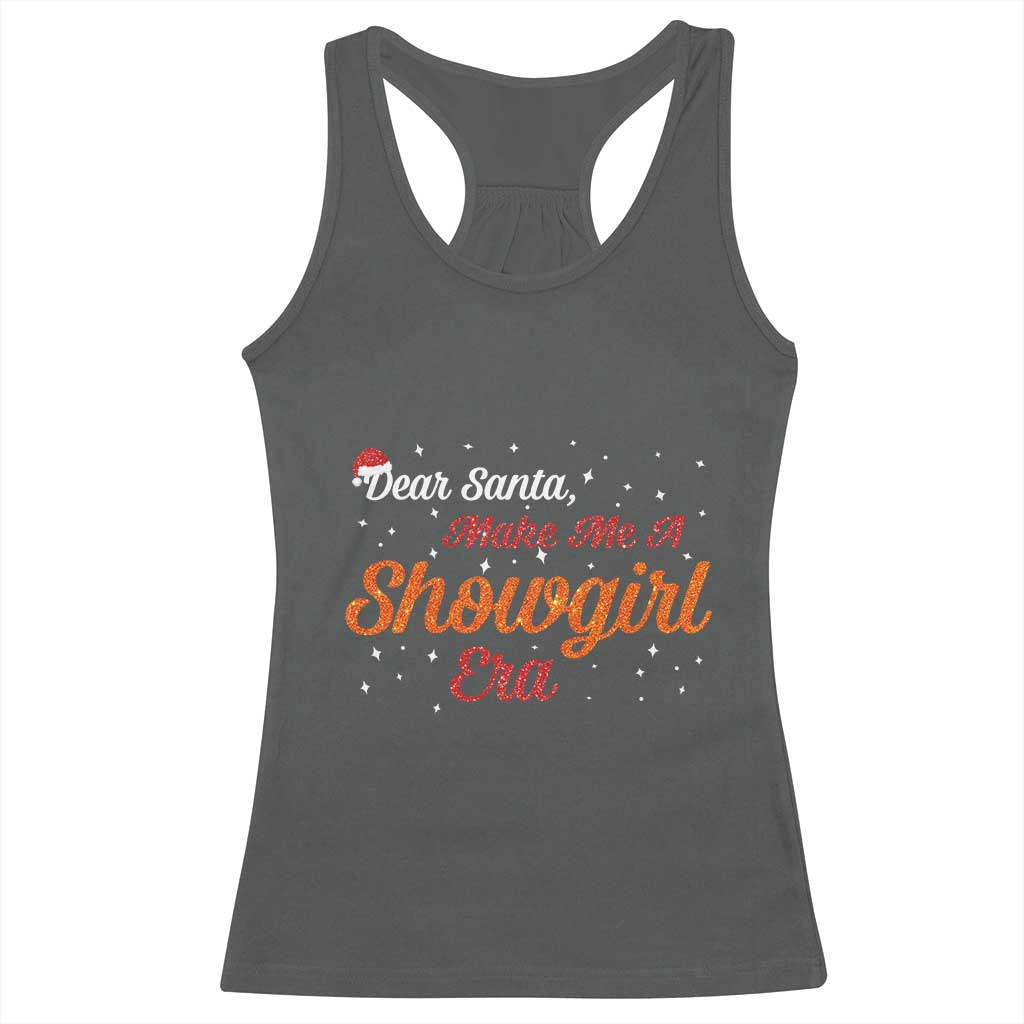 Santa Girls Christmas Racerback Tank Top Funny Trendy Quote TS14 Dark Heather Print Your Wear