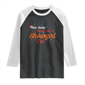 Santa Girls Christmas Raglan Shirt Funny Trendy Quote TS14 Black White Print Your Wear
