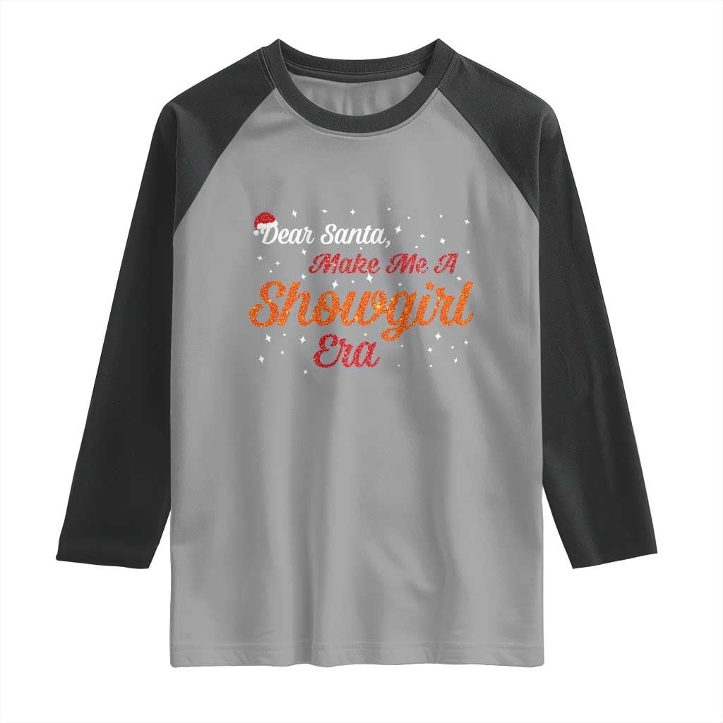 Santa Girls Christmas Raglan Shirt Funny Trendy Quote TS14 Sport Gray Black Print Your Wear