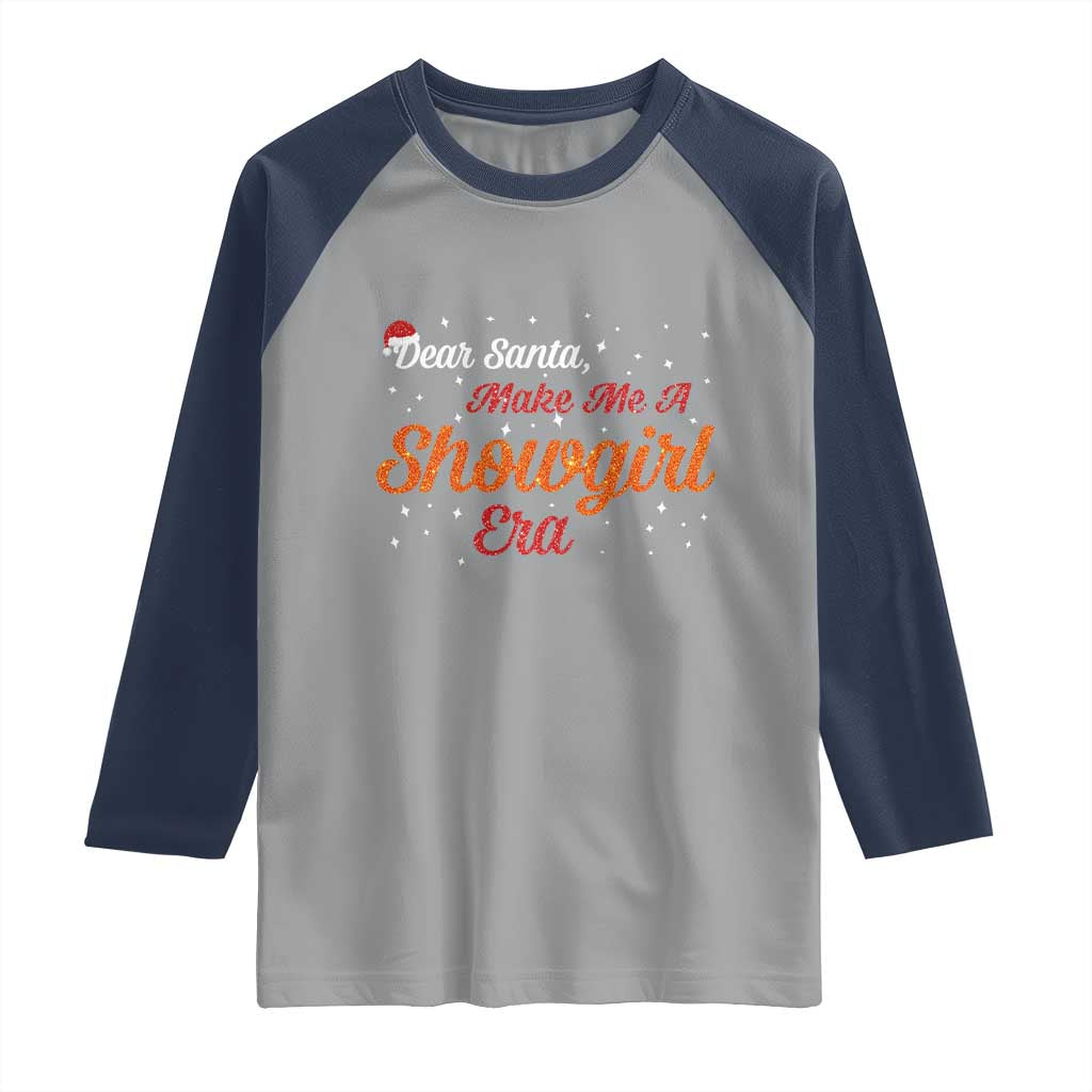 Santa Girls Christmas Raglan Shirt Funny Trendy Quote TS14 Sport Gray Navy Print Your Wear