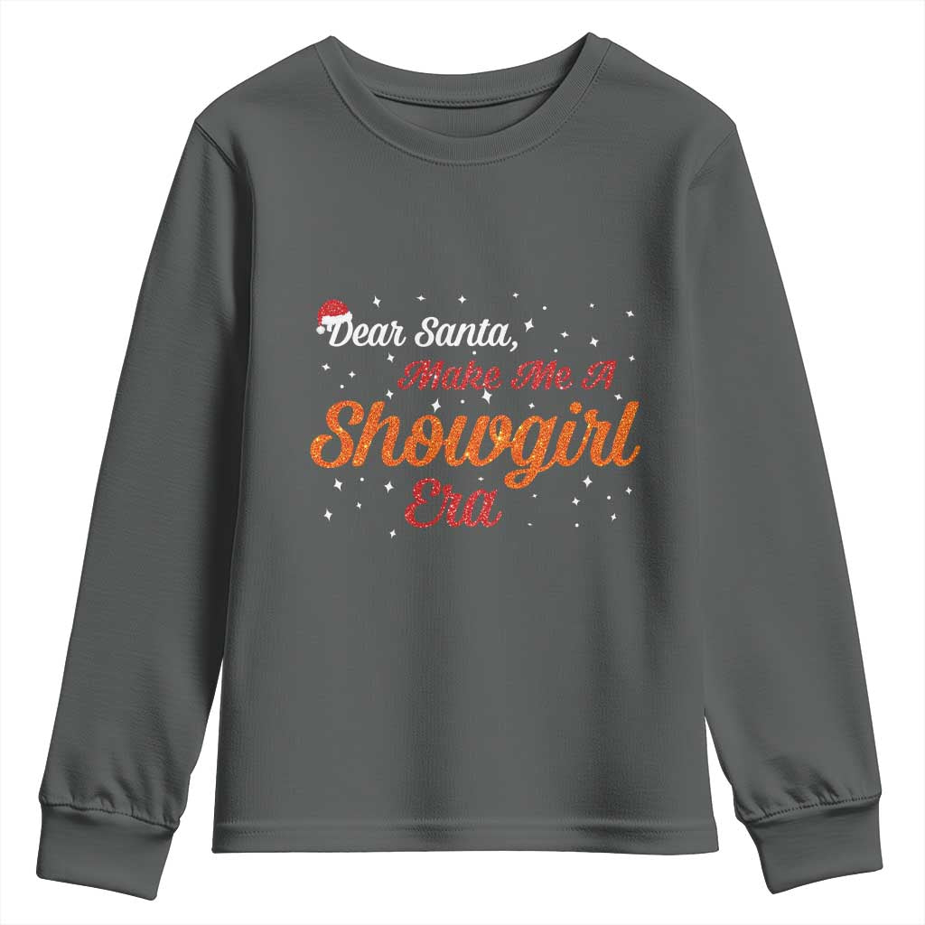 Santa Girls Christmas Youth Sweatshirt Funny Trendy Quote TS14 Dark Heather Print Your Wear