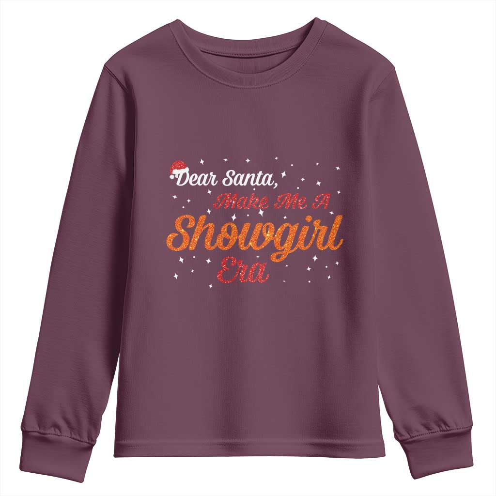 Santa Girls Christmas Youth Sweatshirt Funny Trendy Quote TS14 Maroon Print Your Wear