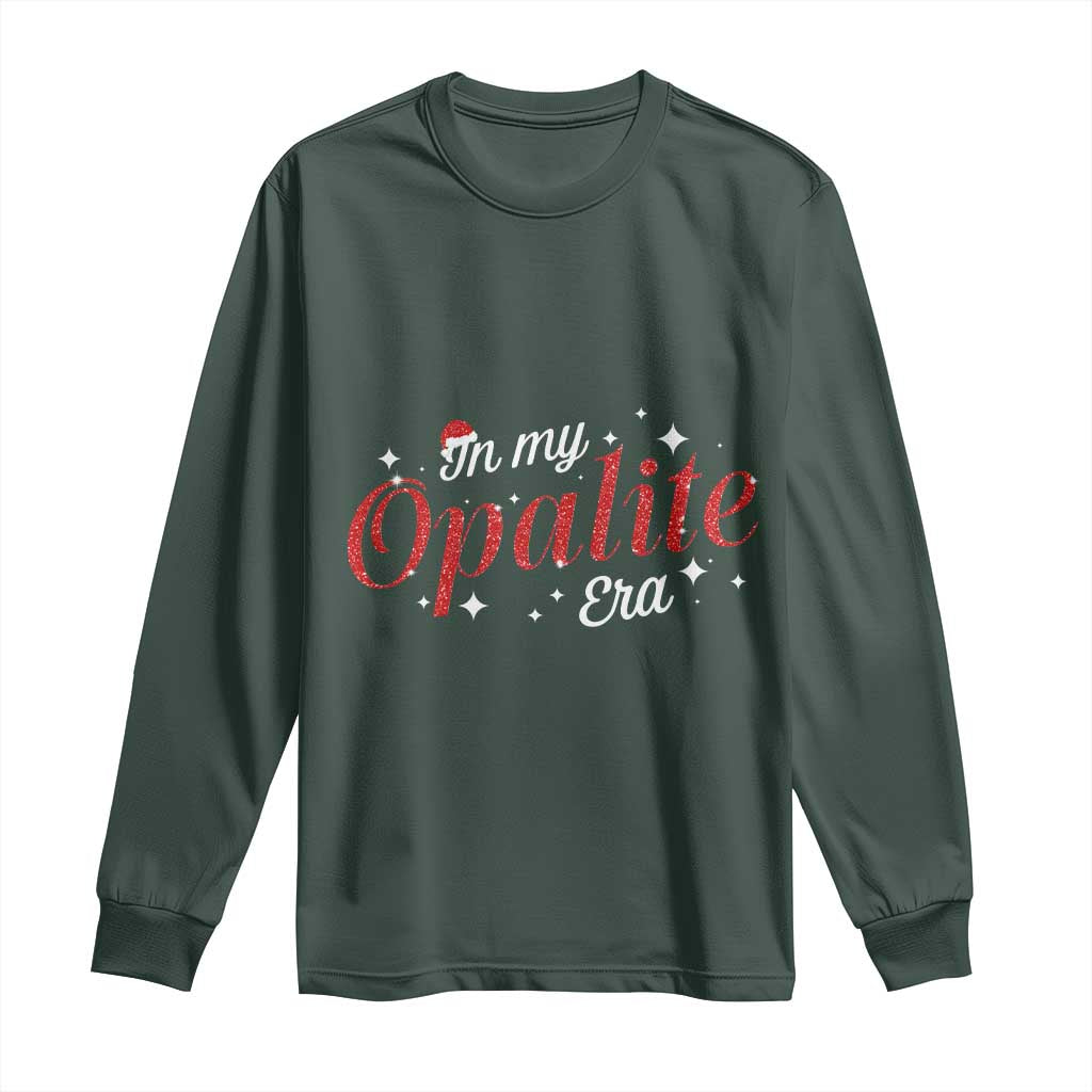 Santa Opalite Christmas Long Sleeve Shirt TS14 Dark Forest Green Print Your Wear