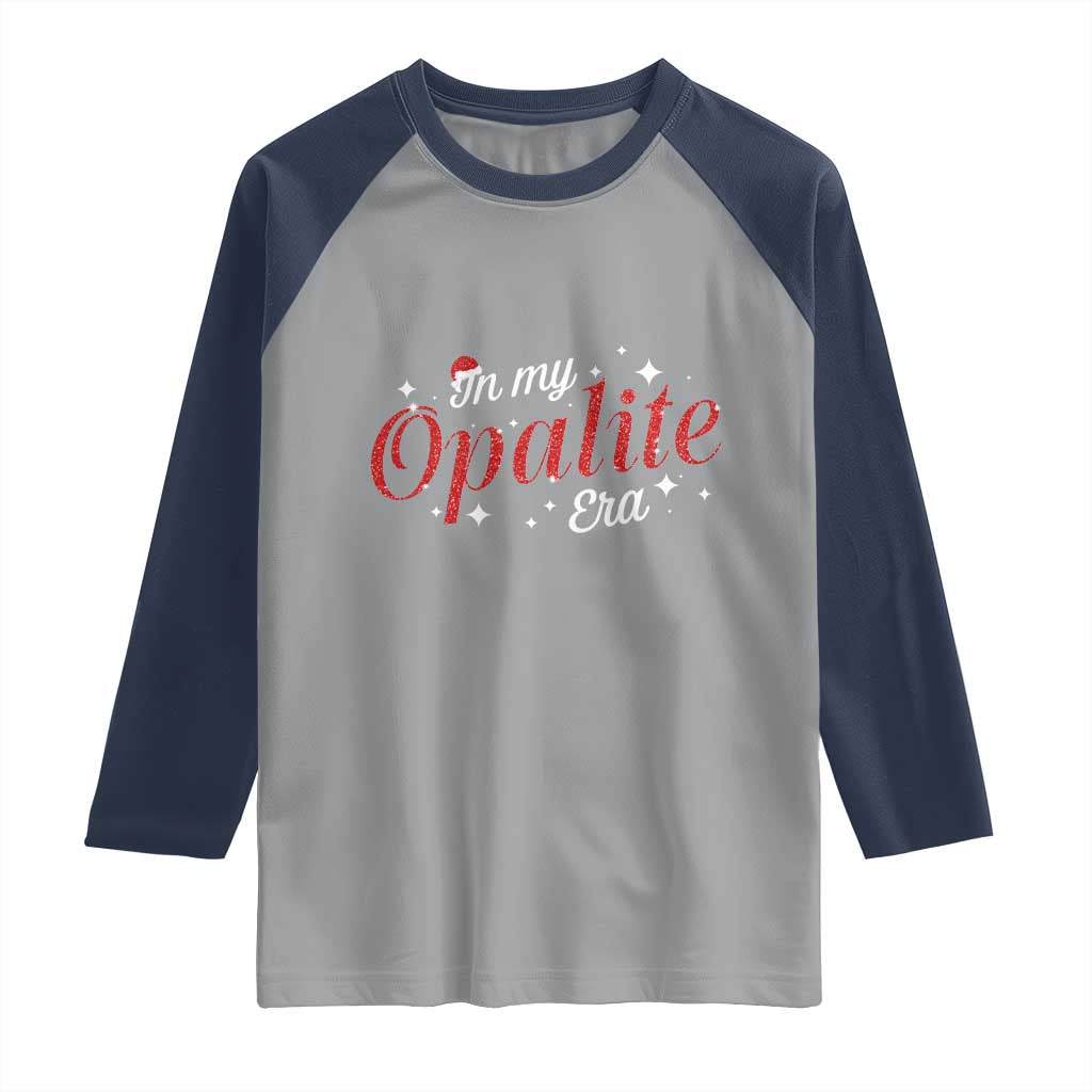 Santa Opalite Christmas Raglan Shirt TS14 Sport Gray Navy Print Your Wear