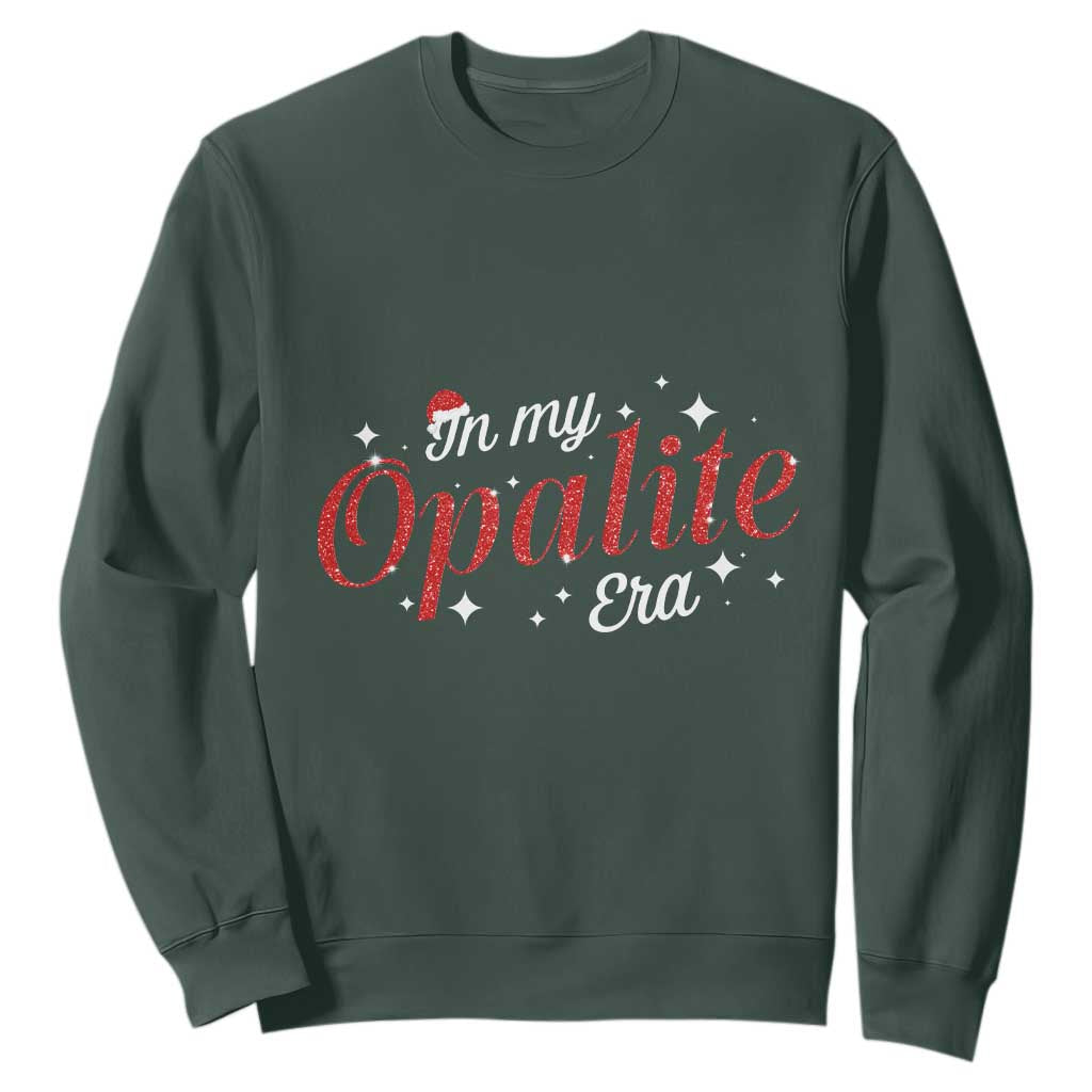 Santa Opalite Christmas Sweatshirt TS14 Dark Forest Green Print Your Wear