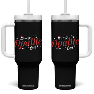 Santa Opalite Christmas Tumbler With Handle TS14 One Size: 40 oz Black Print Your Wear