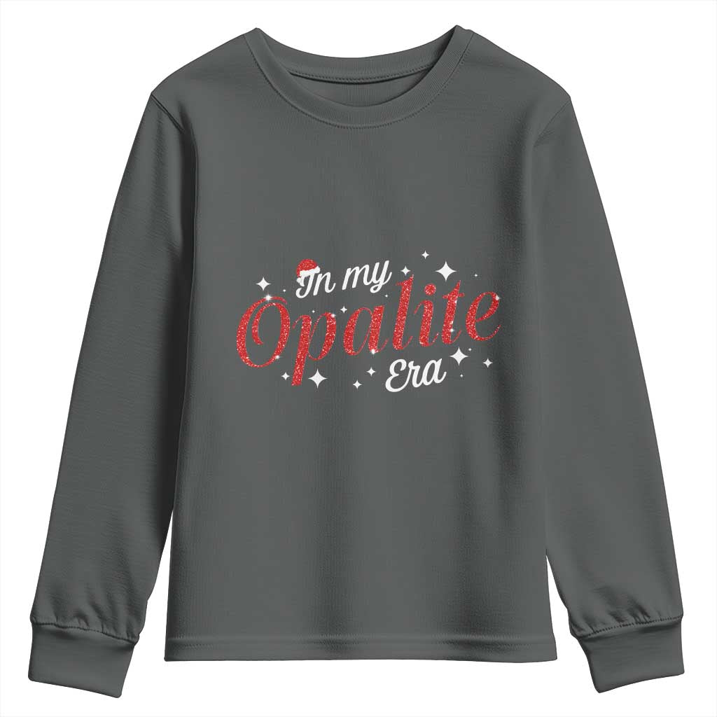 Santa Opalite Christmas Youth Sweatshirt TS14 Dark Heather Print Your Wear