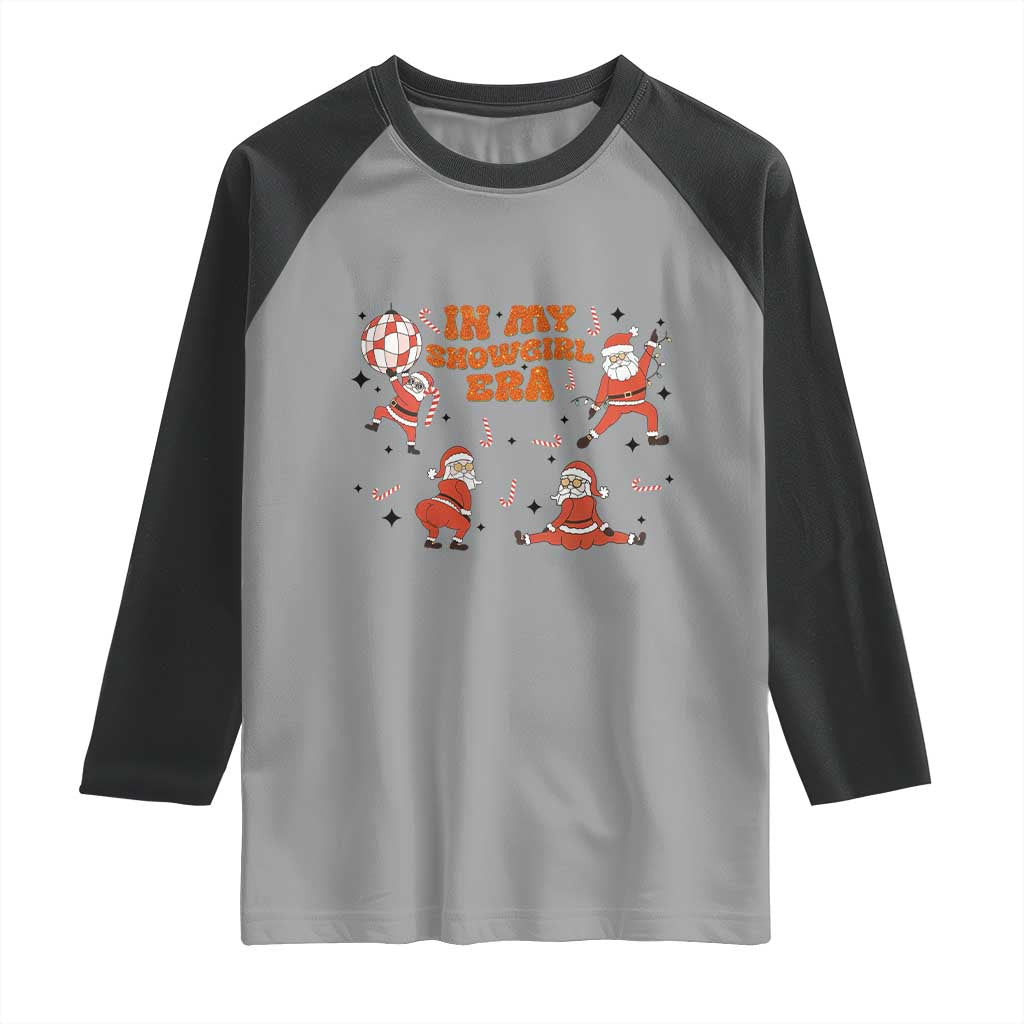 Funny Santa Girl Christmas Raglan Shirt TS14 Sport Gray Black Print Your Wear