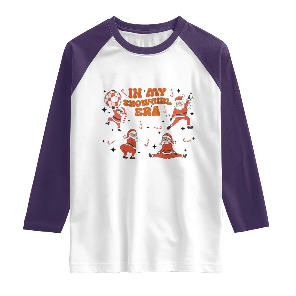 Funny Santa Girl Christmas Raglan Shirt TS14 White Purple Print Your Wear