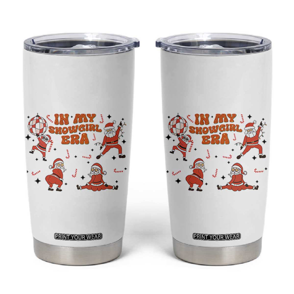 Funny Santa Girl Christmas Tumbler Cup TS14 White Print Your Wear