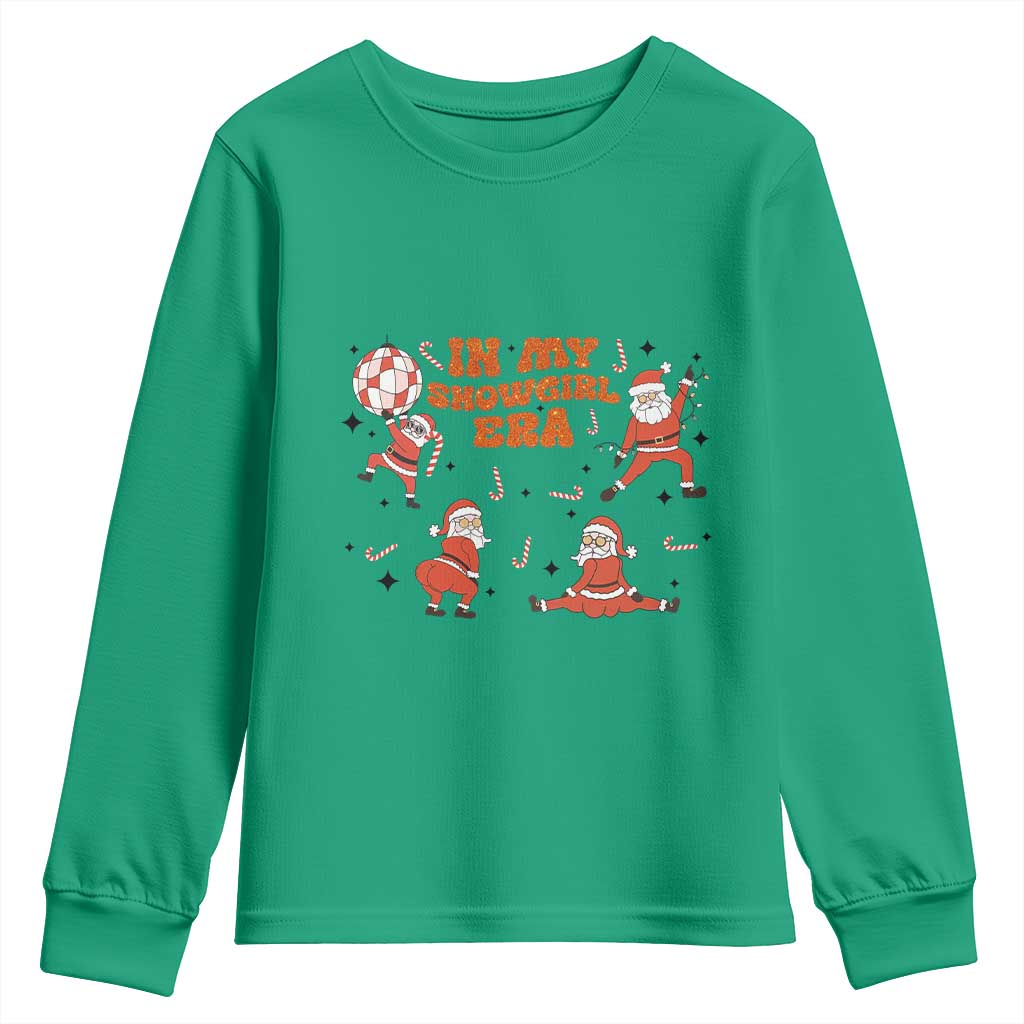 Funny Santa Girl Christmas Youth Sweatshirt TS14 Irish Green Print Your Wear