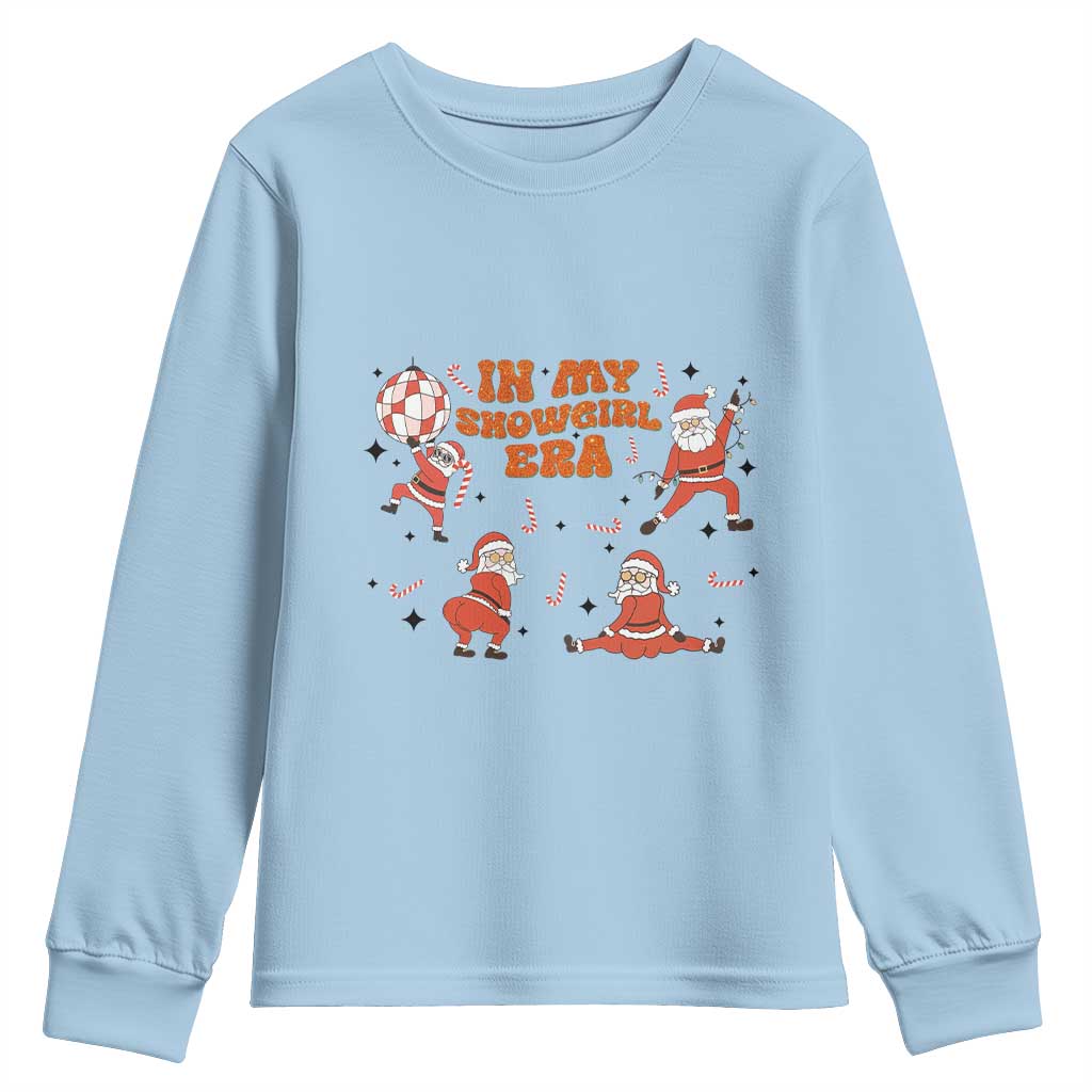 Funny Santa Girl Christmas Youth Sweatshirt TS14 Light Blue Print Your Wear