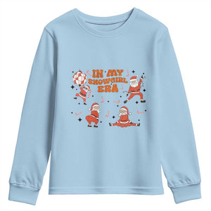 Funny Santa Girl Christmas Youth Sweatshirt TS14 Light Blue Print Your Wear