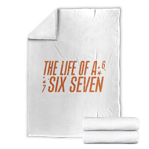 67 Six Seven Meme Throw Blanket TS14 White Print Your Wear