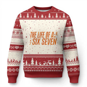 67 Six Seven Meme Ugly Christmas Sweater TS14 Beige Red Print Your Wear