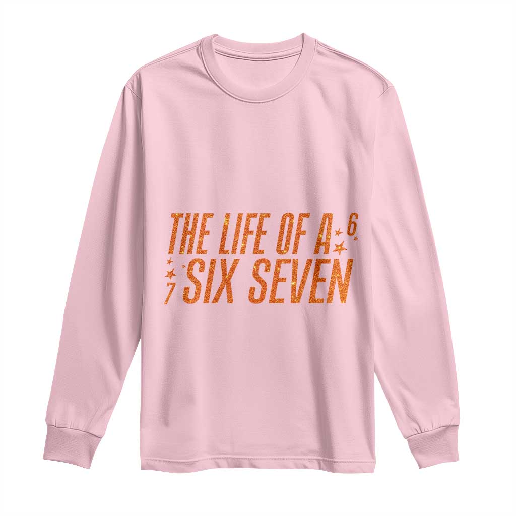 67 Six Seven Meme Long Sleeve Shirt TS14 Light Pink Print Your Wear