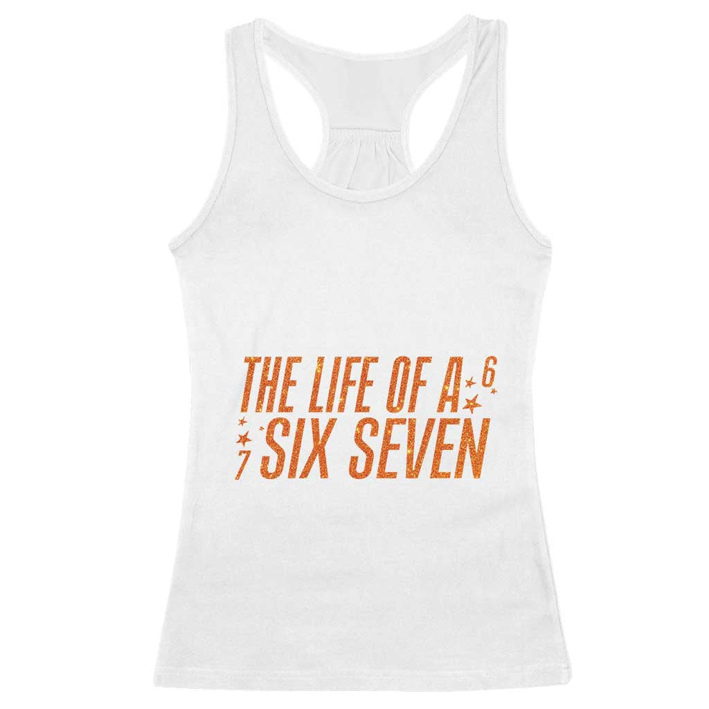 67 Six Seven Meme Racerback Tank Top TS14 White Print Your Wear