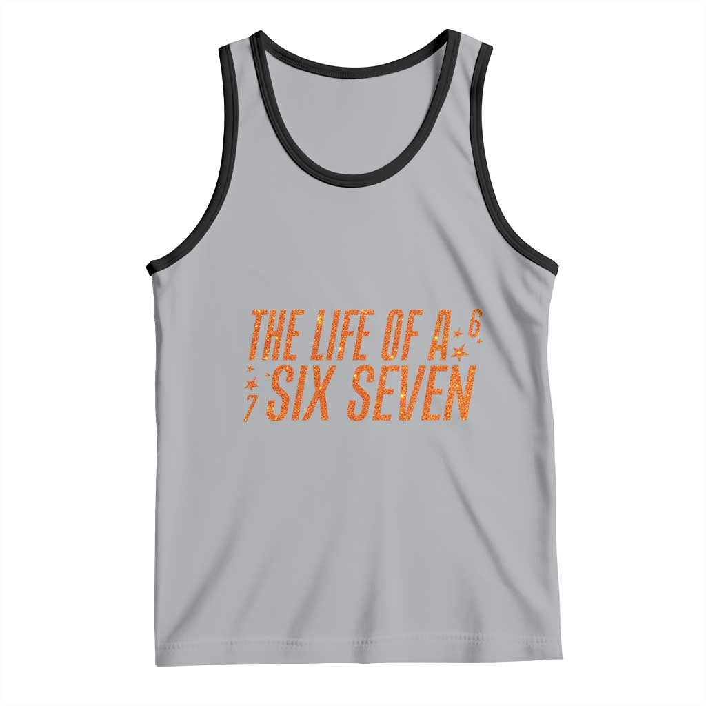67 Six Seven Meme Tank Top TS14 Athletic Heather Black Print Your Wear