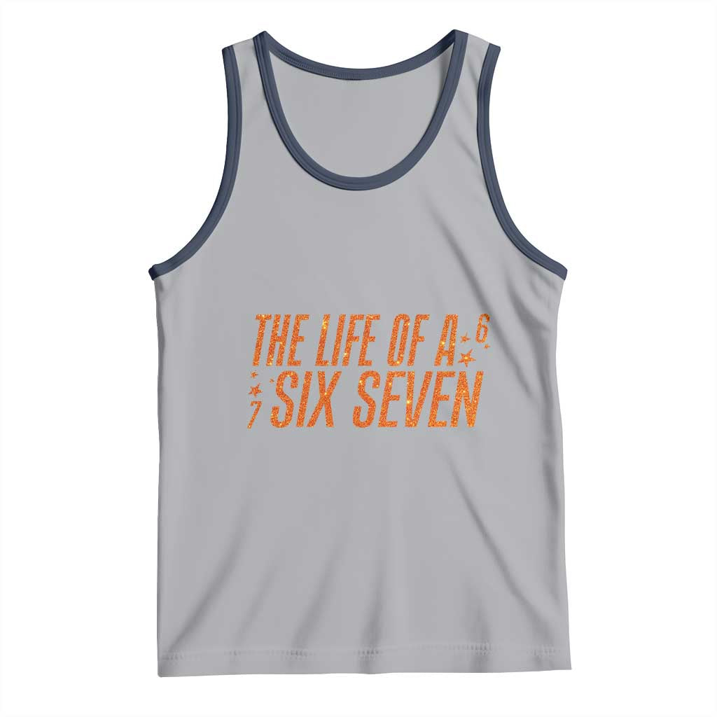 67 Six Seven Meme Tank Top TS14 Athletic Heather Navy Print Your Wear