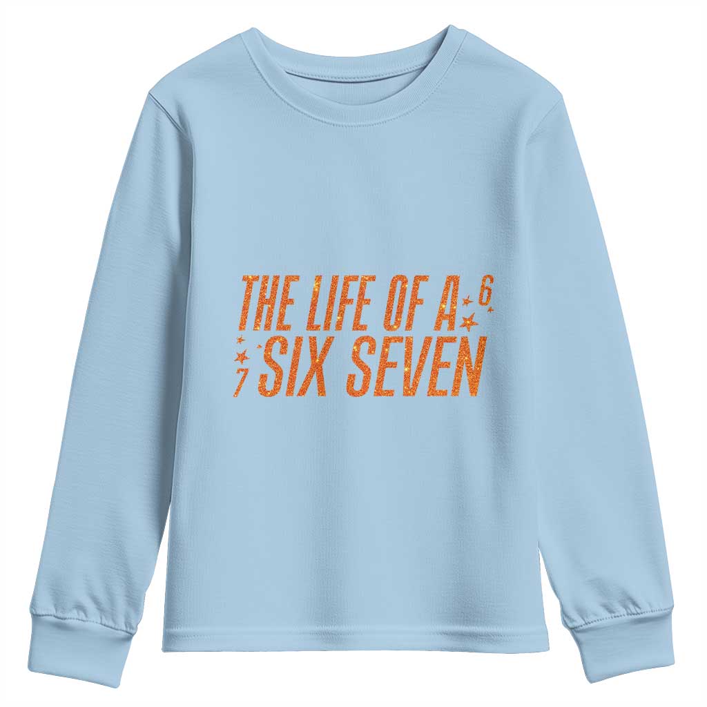 67 Six Seven Meme Youth Sweatshirt TS14 Light Blue Print Your Wear