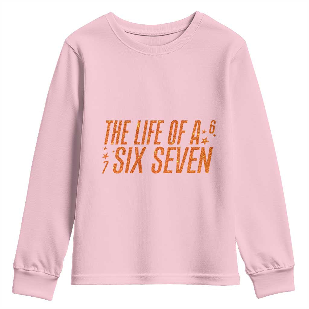 67 Six Seven Meme Youth Sweatshirt TS14 Light Pink Print Your Wear