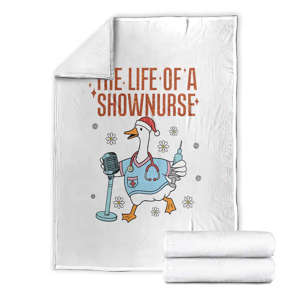 Funny Goose Nurse Christmas Throw Blanket The Life Of A Shownurrse TS14 White Print Your Wear