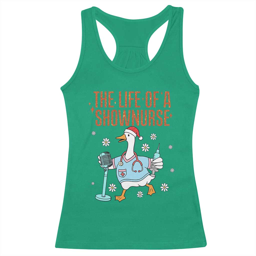 Funny Goose Nurse Christmas Racerback Tank Top The Life Of A Shownurrse TS14 Irish Green Print Your Wear