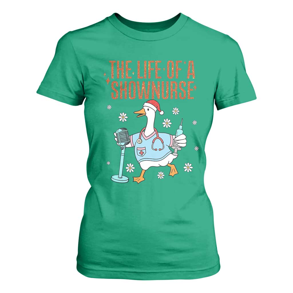 Funny Goose Nurse Christmas T Shirt For Women The Life Of A Shownurrse TS14 Irish Green Print Your Wear