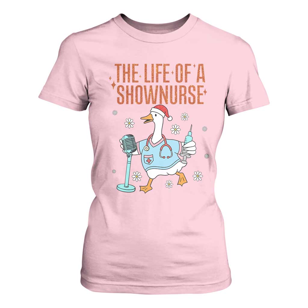 Funny Goose Nurse Christmas T Shirt For Women The Life Of A Shownurrse TS14 Light Pink Print Your Wear