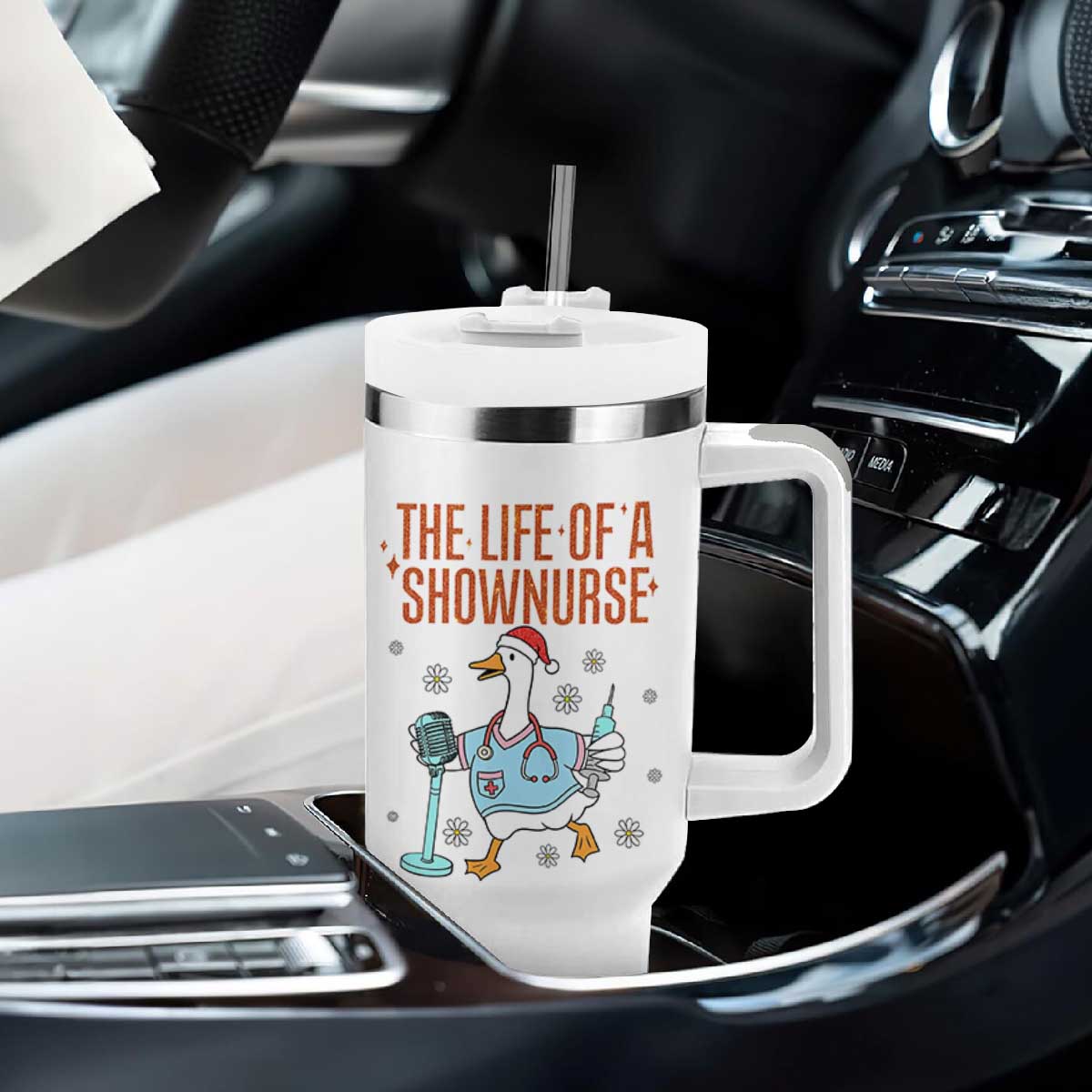 Funny Goose Nurse Christmas Tumbler With Handle The Life Of A Shownurrse TS14 Print Your Wear