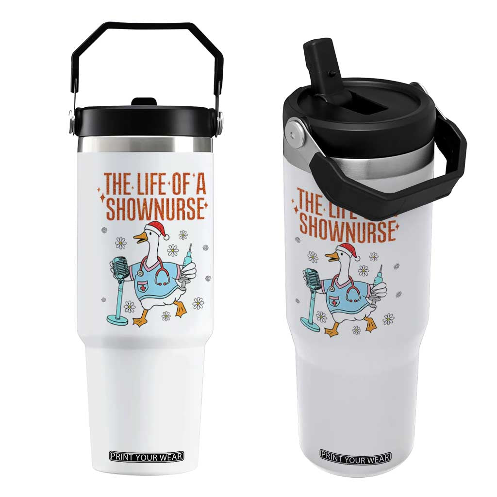 Funny Goose Nurse Christmas Flip Straw Tumbler The Life Of A Shownurrse TS14 One Size: 30 oz White Print Your Wear