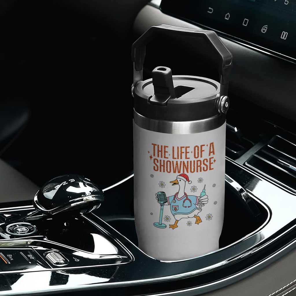 Funny Goose Nurse Christmas Flip Straw Tumbler The Life Of A Shownurrse TS14 Print Your Wear