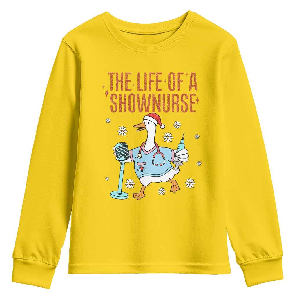 Funny Goose Nurse Christmas Youth Sweatshirt The Life Of A Shownurrse TS14 Daisy Print Your Wear