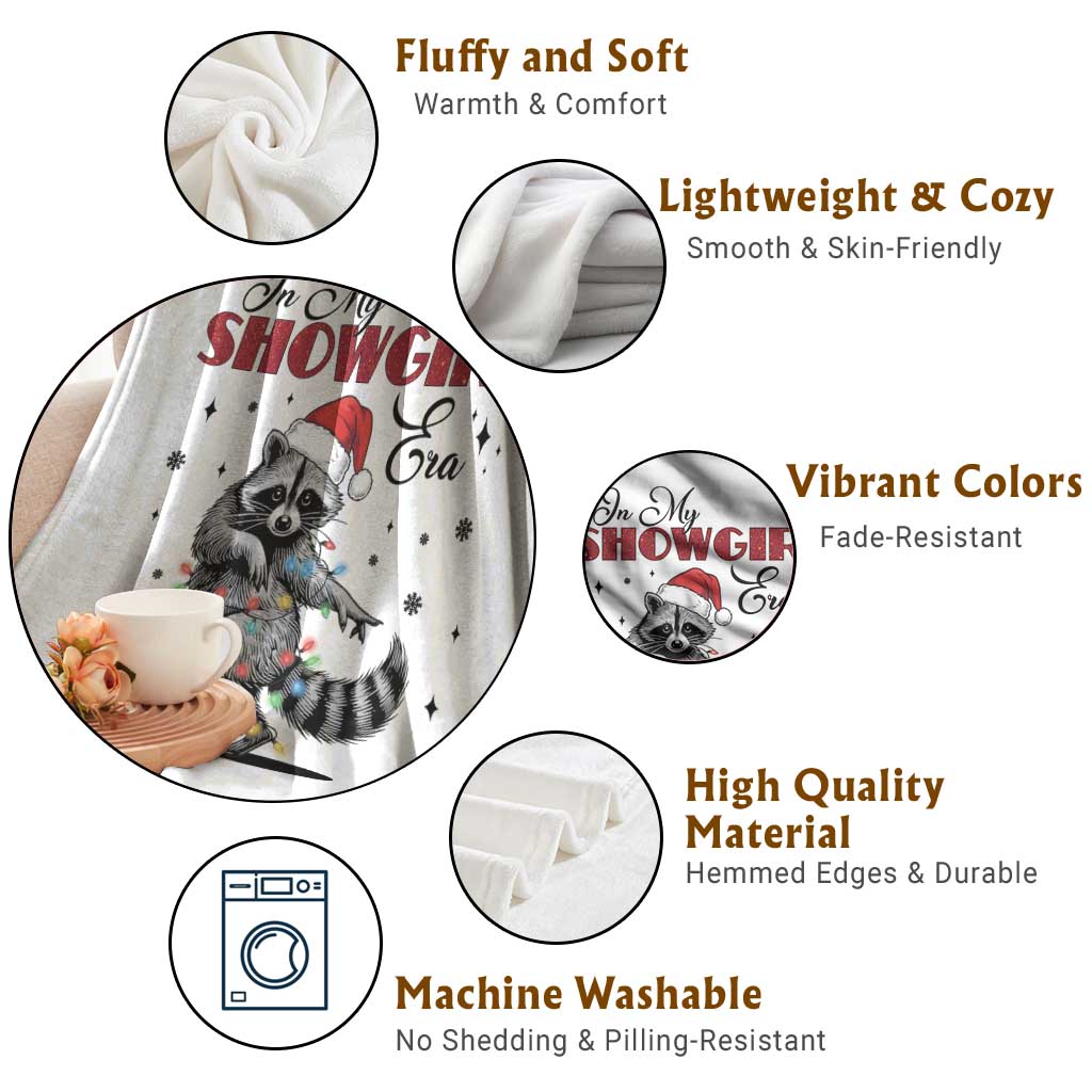 Funny Raccoon Christmas Throw Blanket In My Costume Era Xmas TS14 Print Your Wear