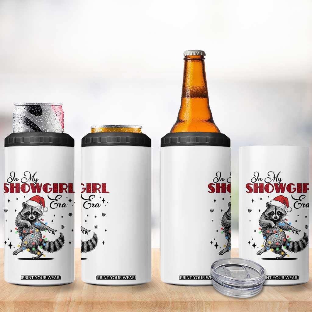 Funny Raccoon Christmas 4 in 1 Can Cooler Tumbler In My Costume Era Xmas TS14 Print Your Wear
