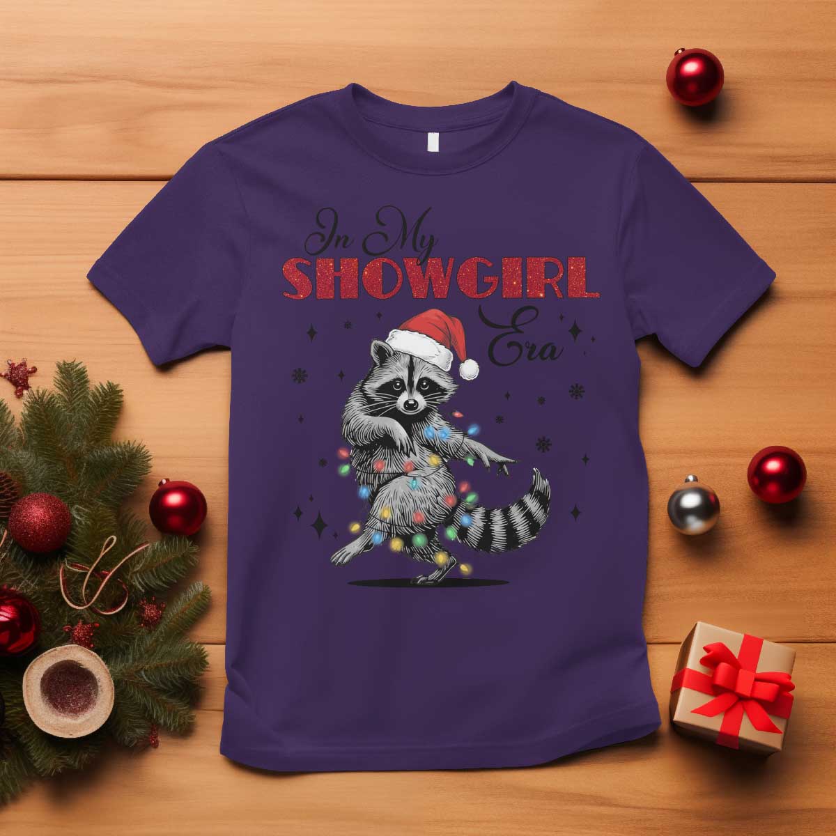Funny Raccoon Christmas T Shirt In My Costume Era Xmas TS14 Purple Print Your Wear