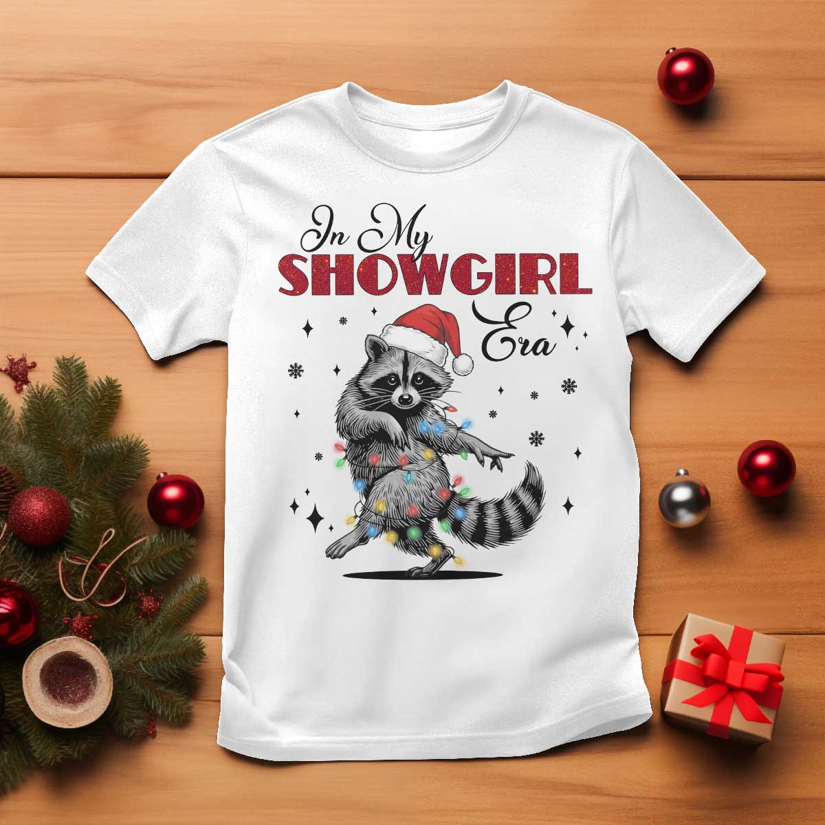 Funny Raccoon Christmas T Shirt In My Costume Era Xmas TS14 White Print Your Wear