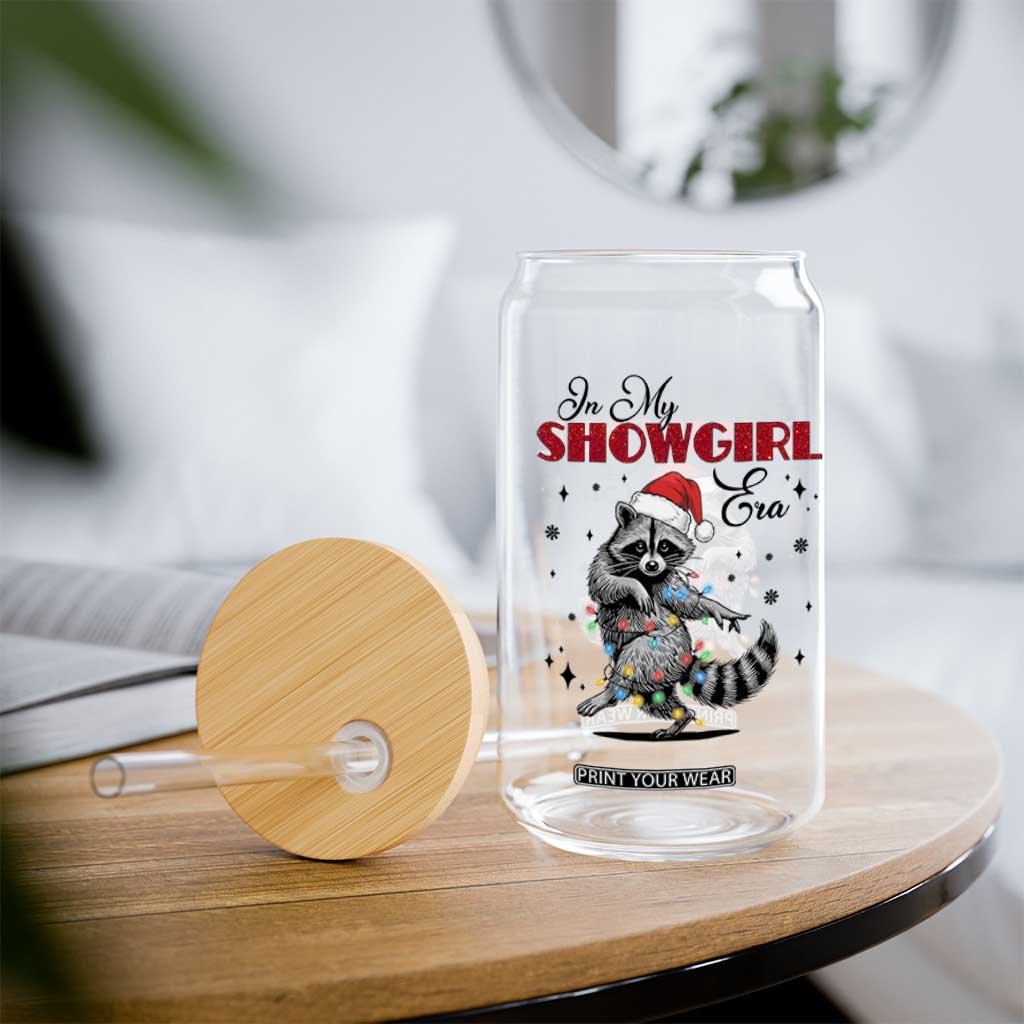 Funny Raccoon Christmas Glass Can In My Costume Era Xmas TS14 Print Your Wear