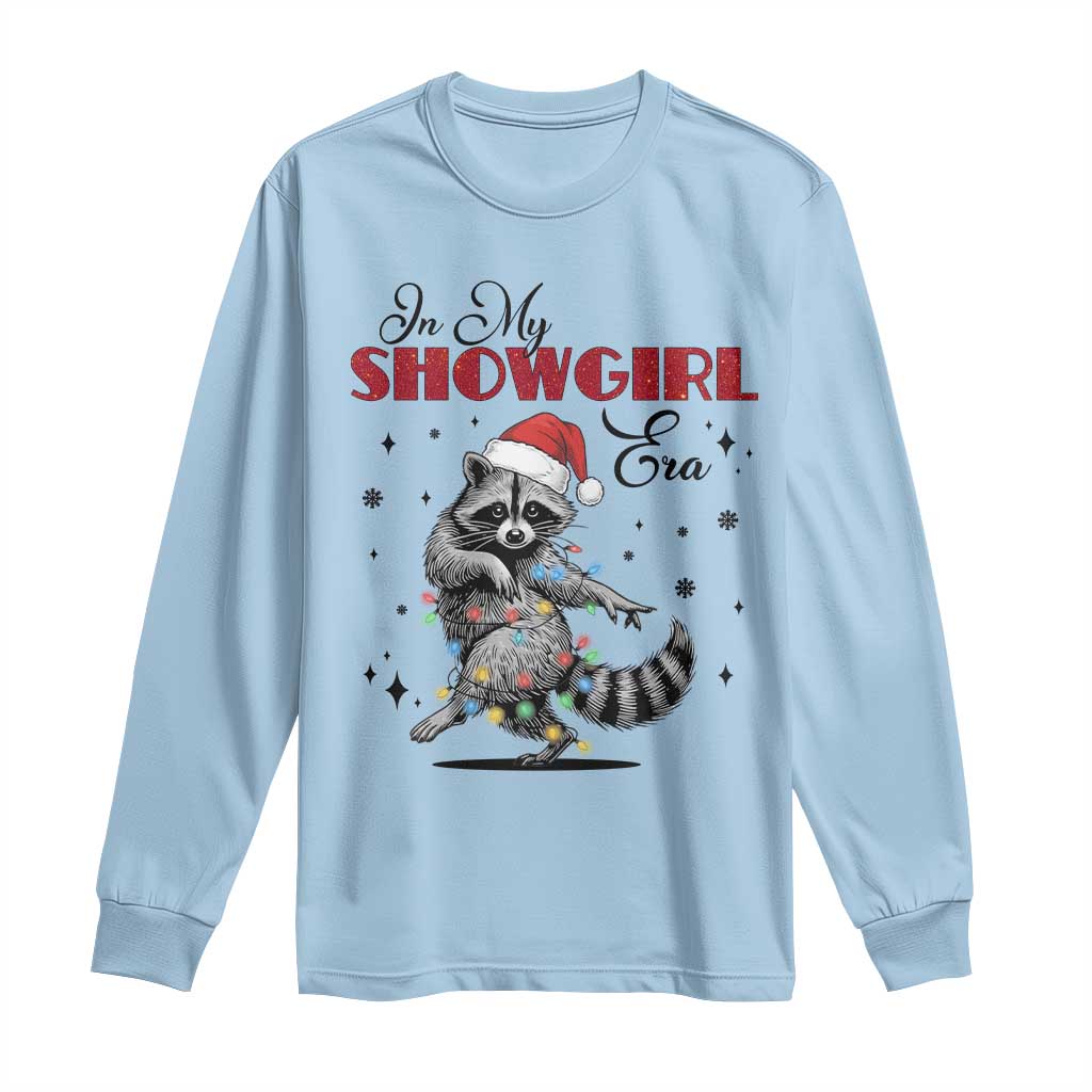 Funny Raccoon Christmas Long Sleeve Shirt In My Costume Era Xmas TS14 Light Blue Print Your Wear