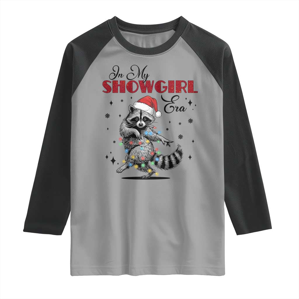 Funny Raccoon Christmas Raglan Shirt In My Costume Era Xmas TS14 Sport Gray Black Print Your Wear