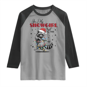 Funny Raccoon Christmas Raglan Shirt In My Costume Era Xmas TS14 Sport Gray Black Print Your Wear