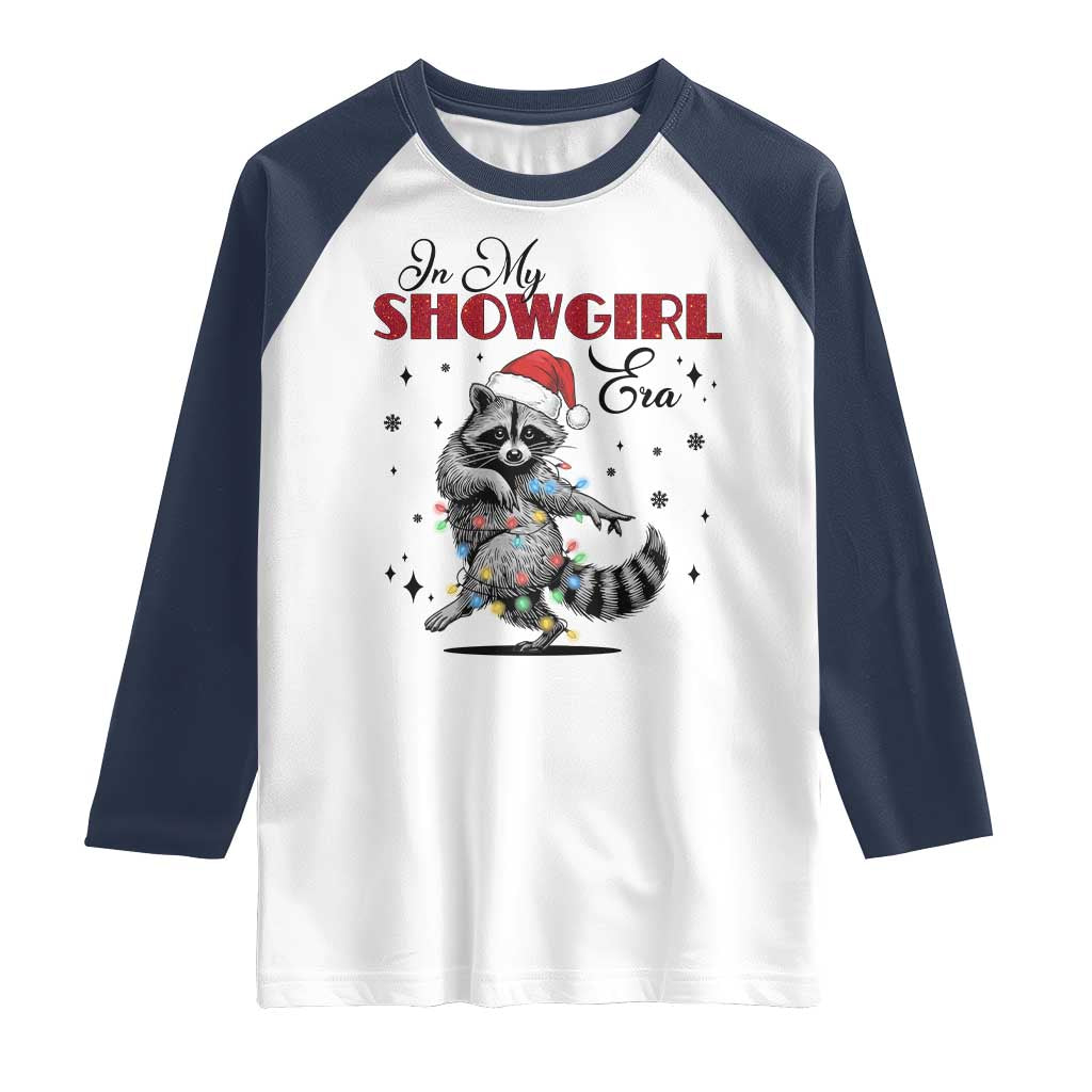 Funny Raccoon Christmas Raglan Shirt In My Costume Era Xmas TS14 White Navy Print Your Wear