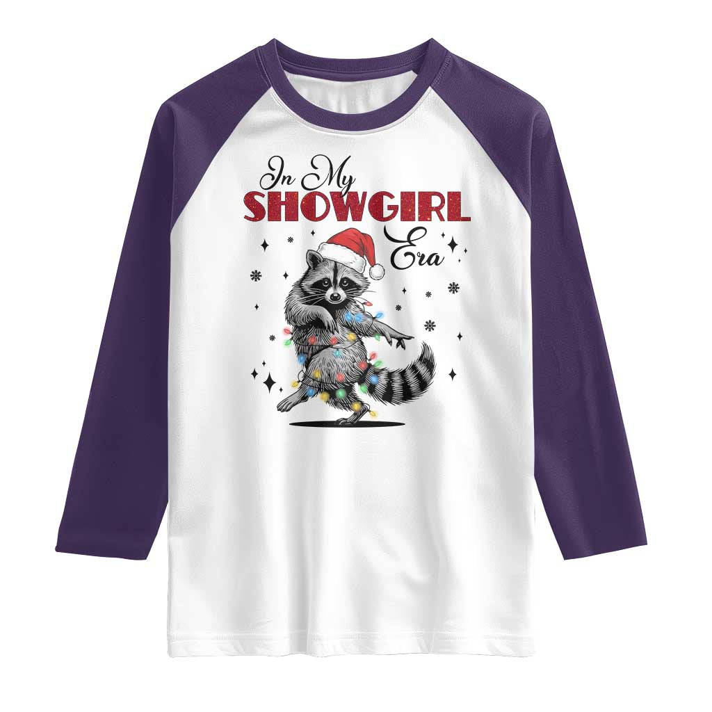 Funny Raccoon Christmas Raglan Shirt In My Costume Era Xmas TS14 White Purple Print Your Wear