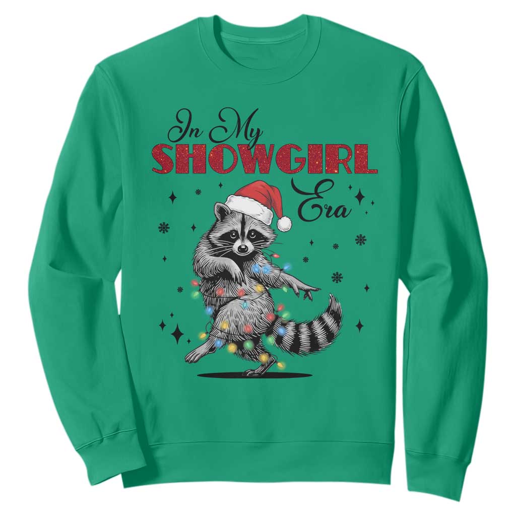 Funny Raccoon Christmas Sweatshirt In My Costume Era Xmas TS14 Irish Green Print Your Wear